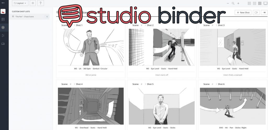StudioBinder از بهترین نرم افزارهای طراحی استوری بورد