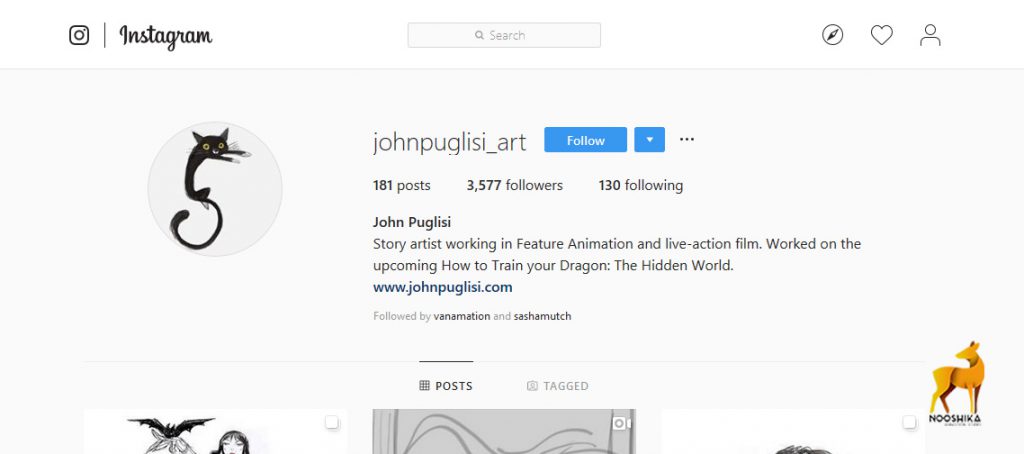 johnpuglisi-art instagram طراح استوری بورد و کاراکتر